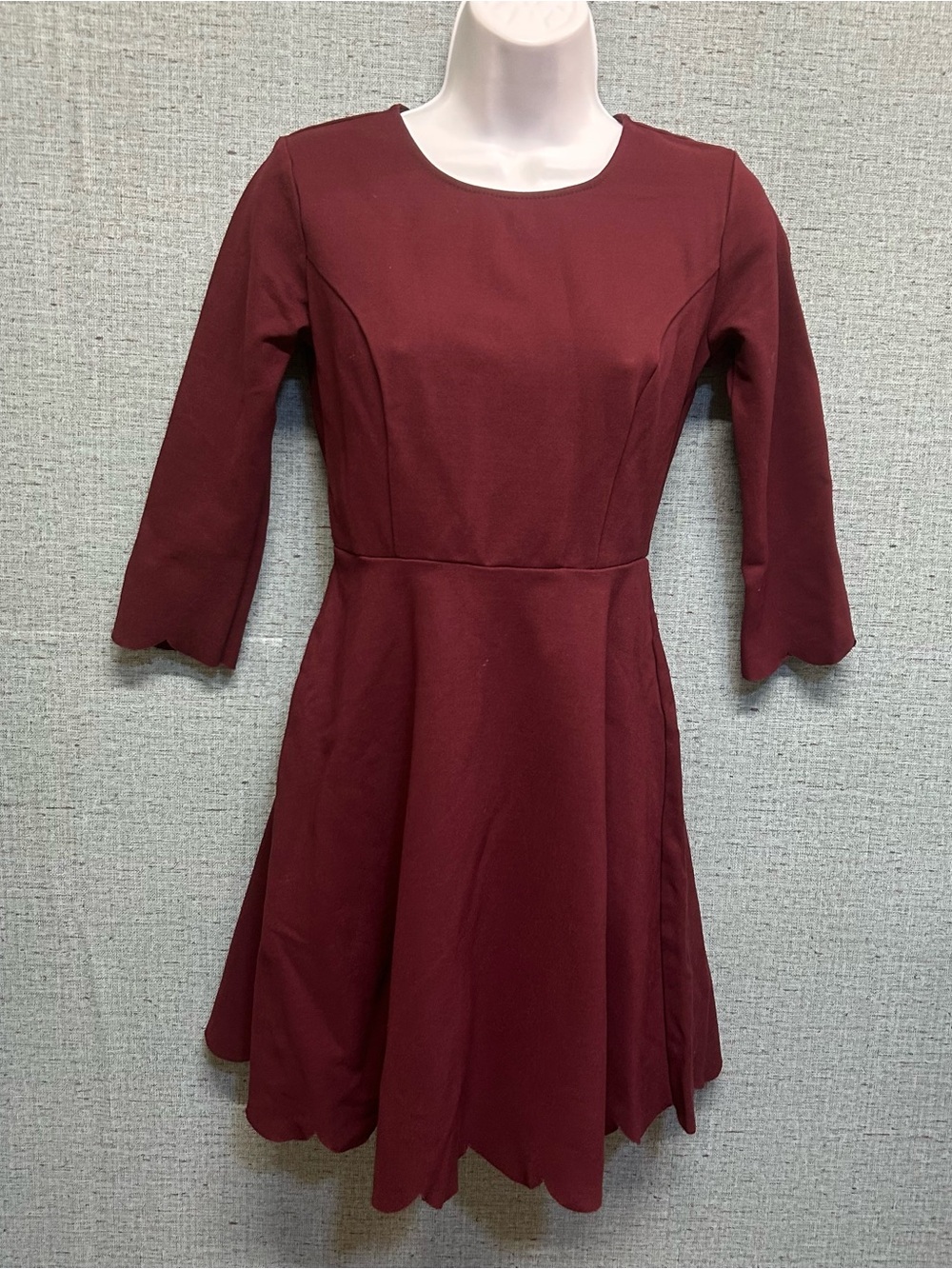 Beautiful Lulus Burgundy Red Skater Dress - Size S - Picture 2 of 5